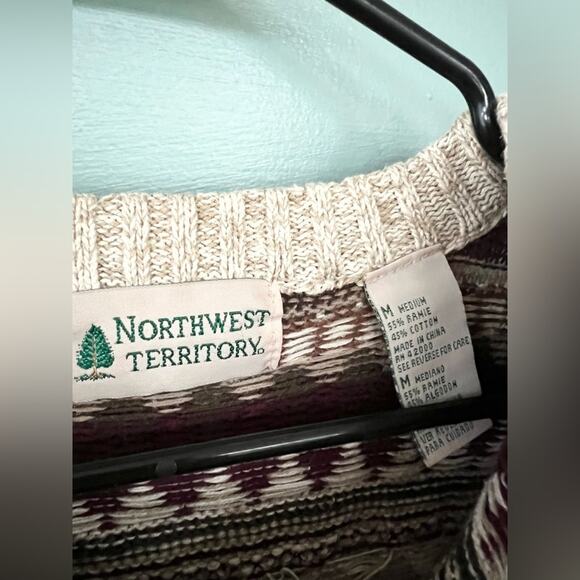 Vintage eclectic grandpa sweater quirky unique weird funky cotton ramie unisex M - Picture 4 of 8